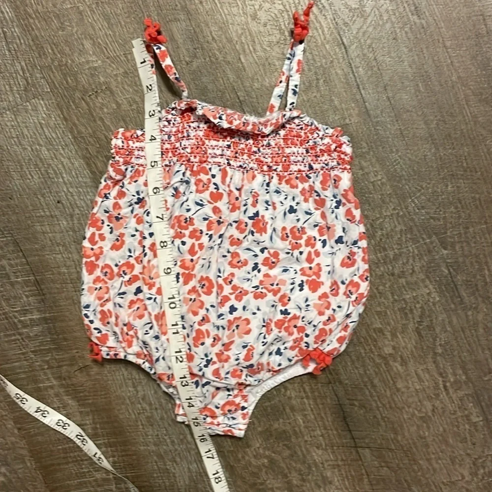 Tommy Bahama Floral Smocked Top Onesie Bodysuit Sleeveless size 18 months
